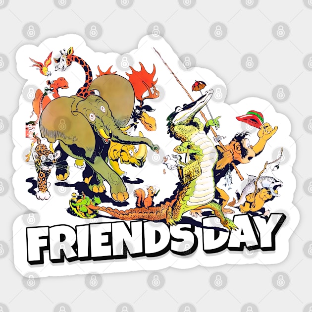 Animals Friends Day Vintage Retro Cartoons Sticker by REVISTANGO